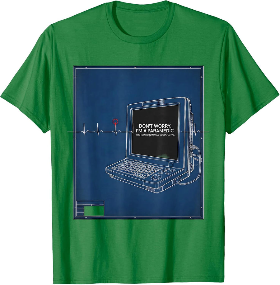 Men's don't worry, i'm a paramedic / the mannequin was cooperative T-Shirt - Kelly Green