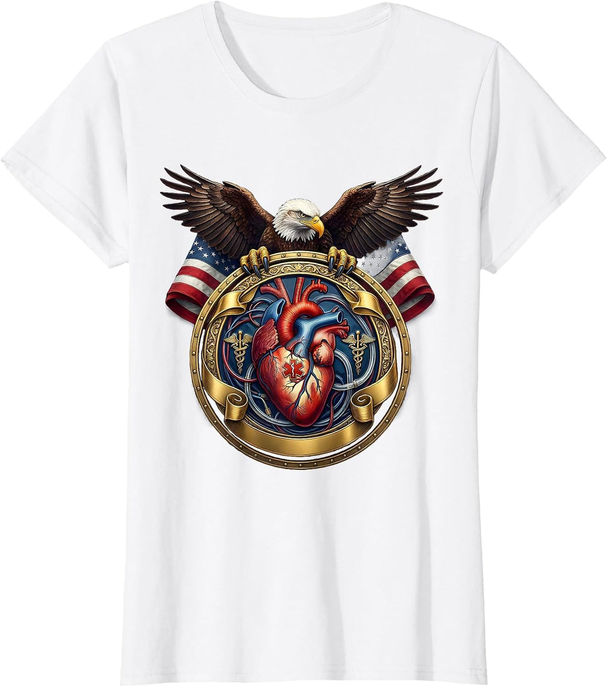 Anatomical Heart IV Tubing Emergency Department T-Shirt - White