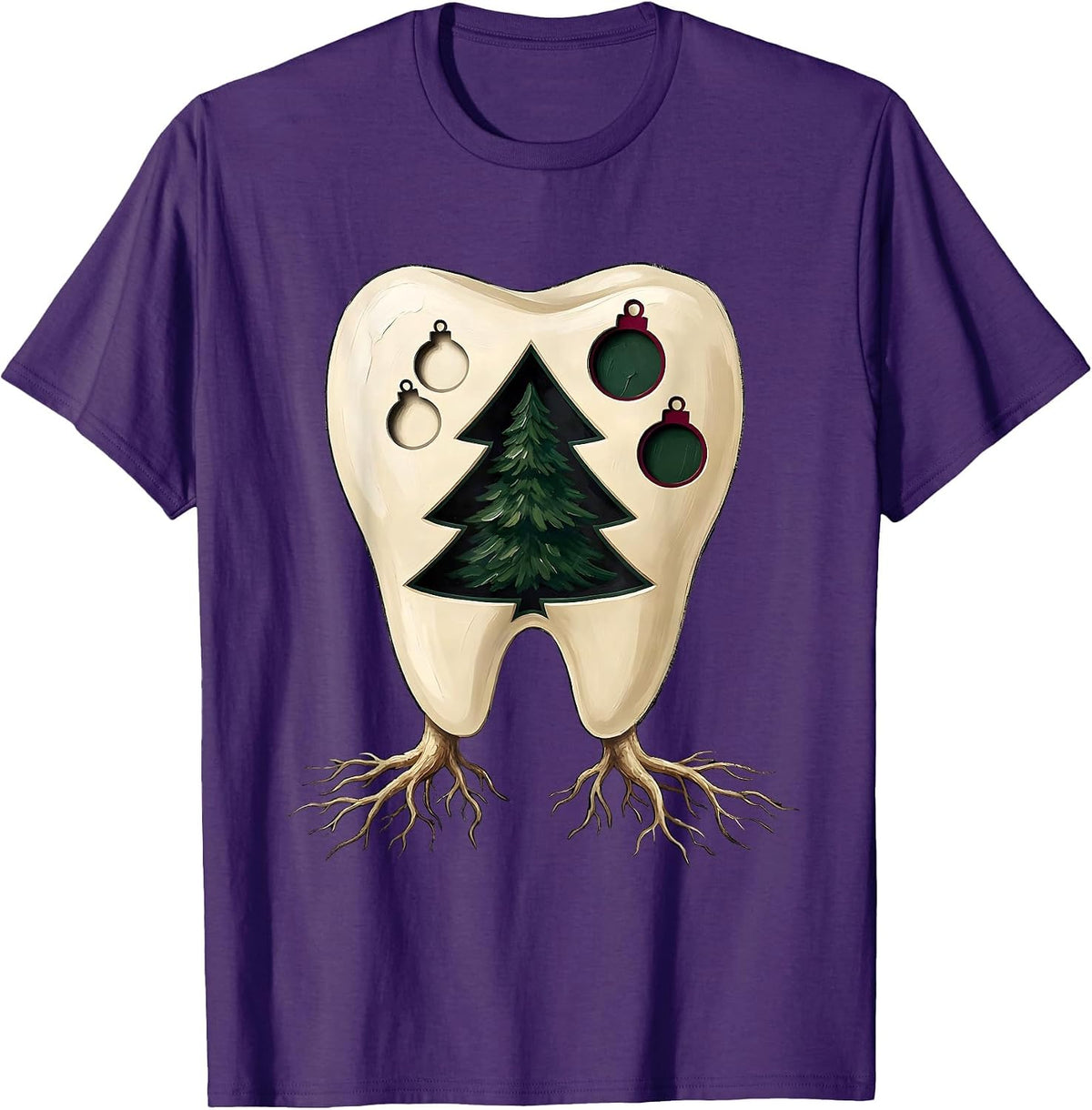 Men's Oversized Broad Tooth Christmas Dentist Dental Team Humor T-Shirt - Purple