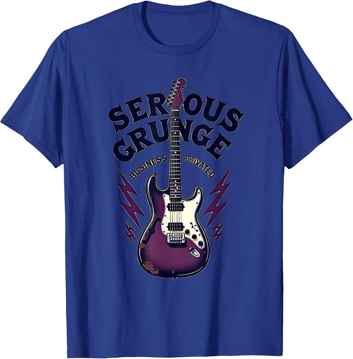 Serious Grunge Business Activated Design T-Shirt - Royal Blue