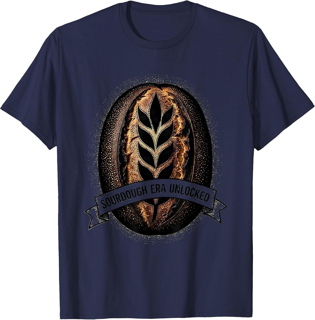 Men's In My Sourdough Era Unlocked Design T-Shirt - Navy Blue