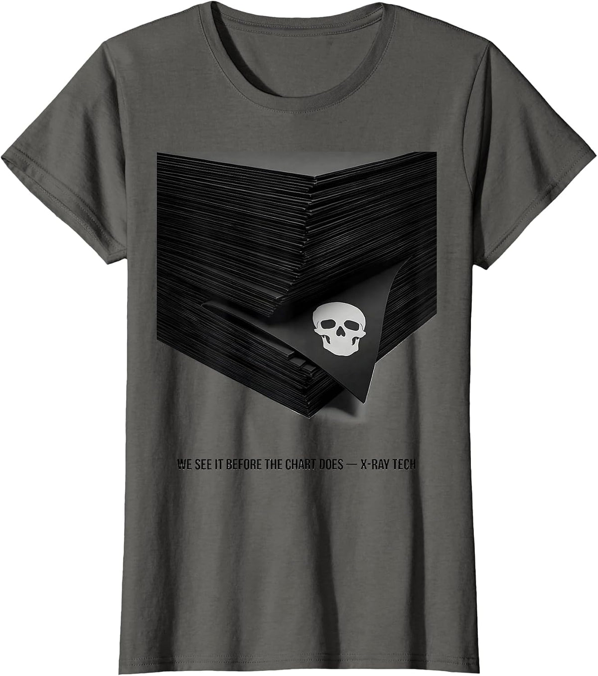 Women's We See It Before The Chart Does X-Ray Tech T-Shirt - Asphalt Grey