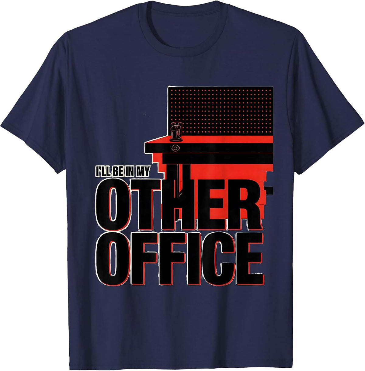 I'll Be In My Other Office Funny Mechanic Dad Joke Handyman T-Shirt - Navy Blue