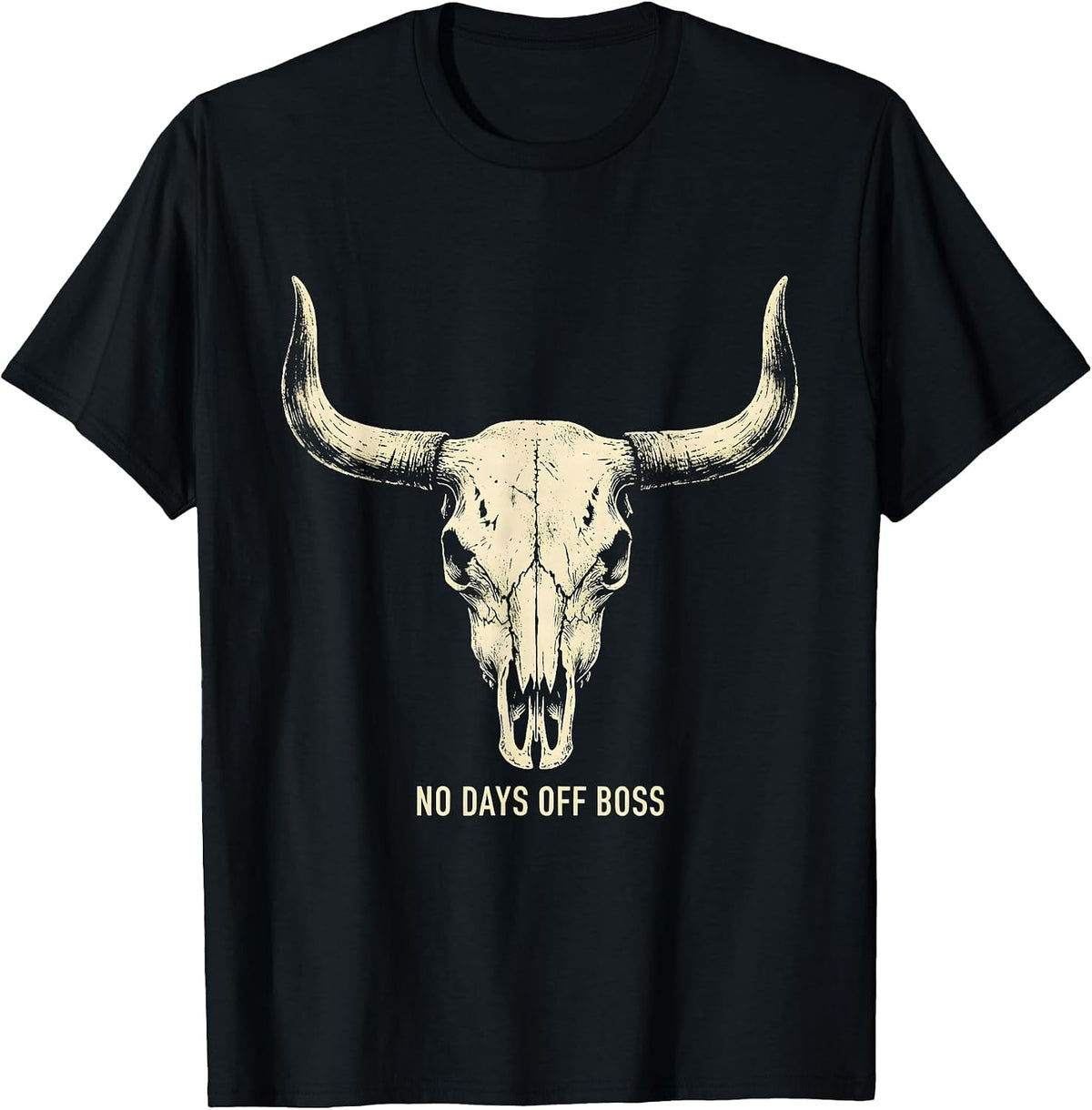 Men's No Days Off Boss Hustle Graphic Design T-Shirt - Black
