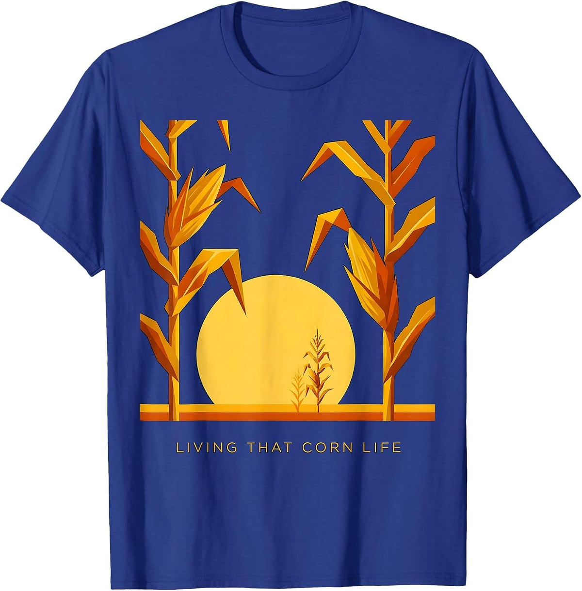 Men's Living That Corn Life Funny Farming Design T-Shirt - Royal Blue