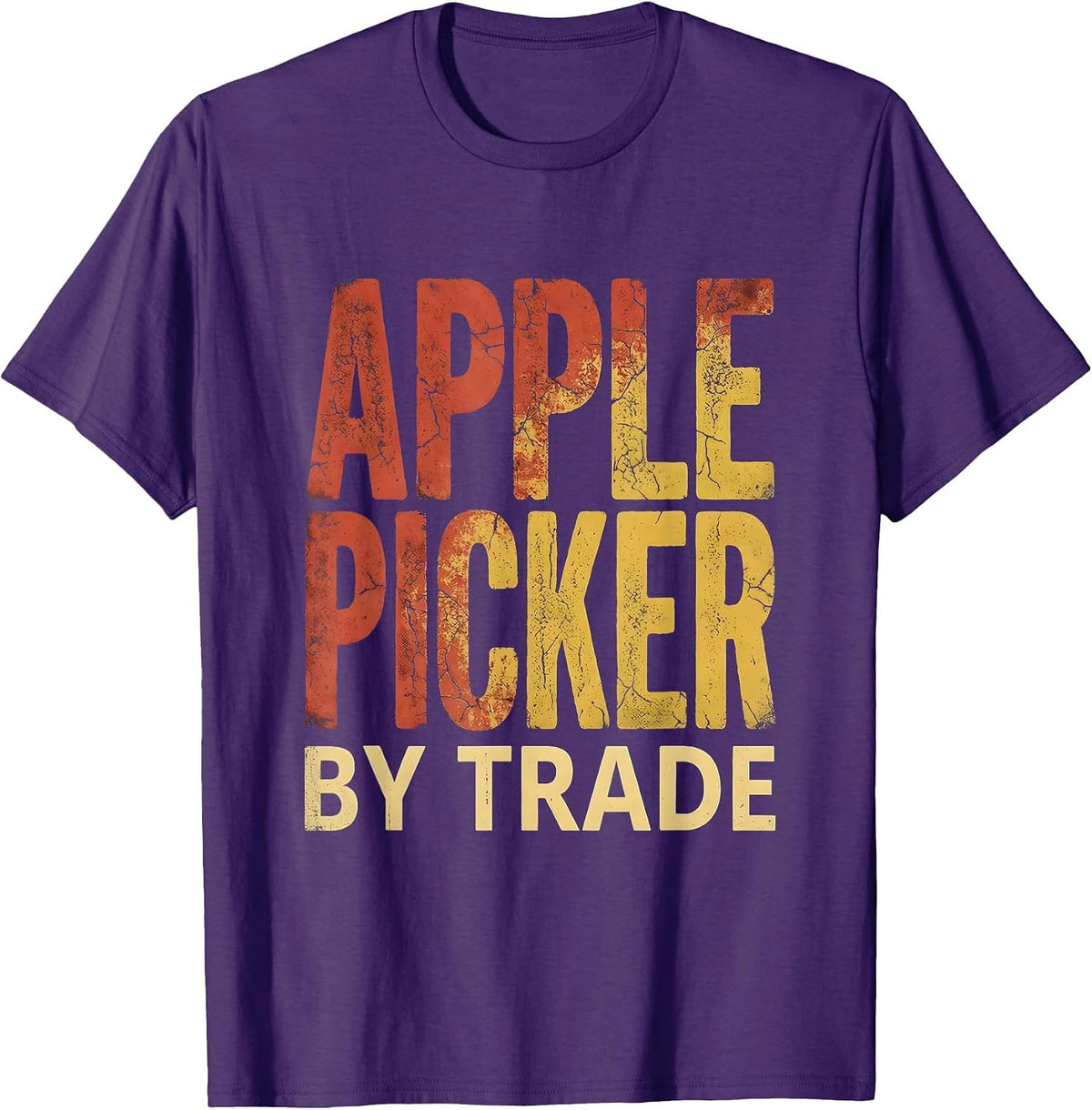 Men's Apple Picker By Trade Orchard Harvest Design T-Shirt - Purple