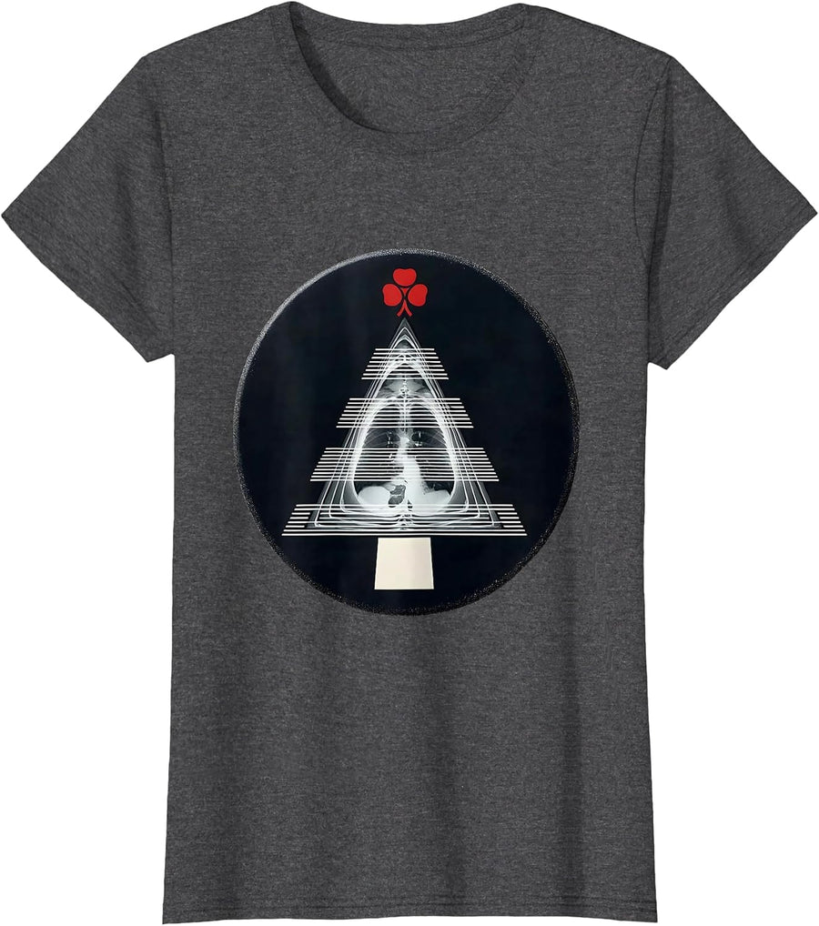 Women's Sealed CT Slice Badge Radiology Tech Christmas Humor T-Shirt - Dark Heather Grey