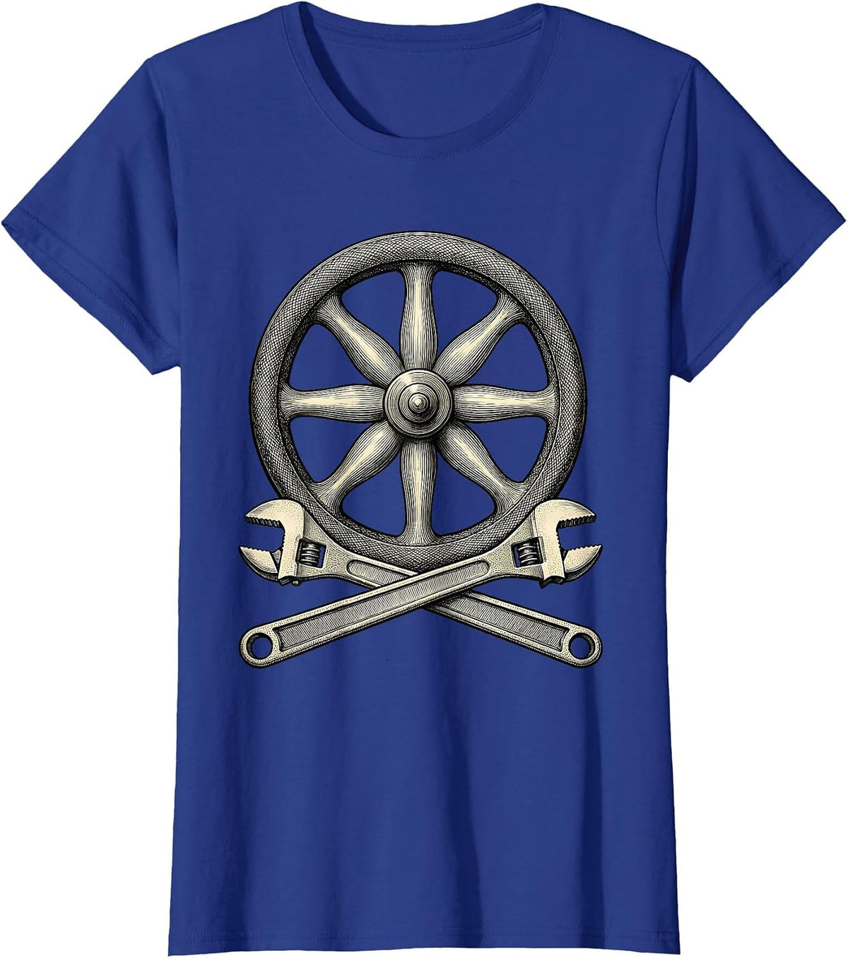 Women's Valve Wheel Plumbers Funny Pipefitter Occupation Humor T-Shirt - Royal Blue