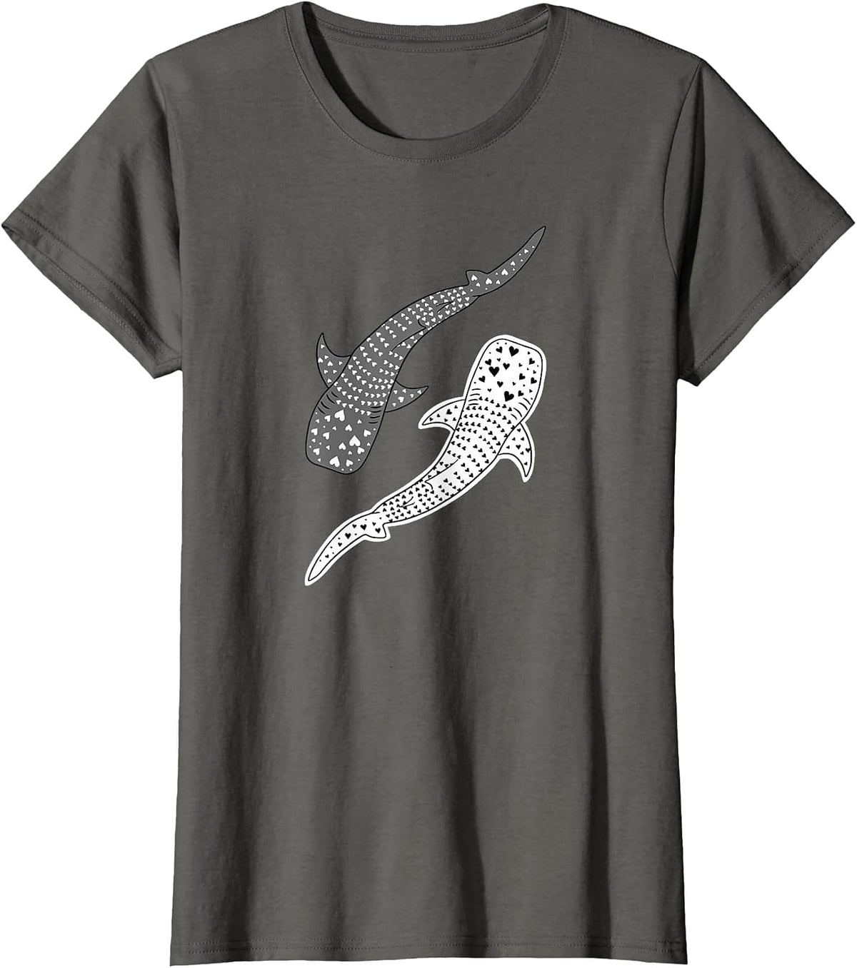 Shark Design, Ocean Beach, Ocean-Inspired Style Whale Shark T-Shirt - Asphalt Grey