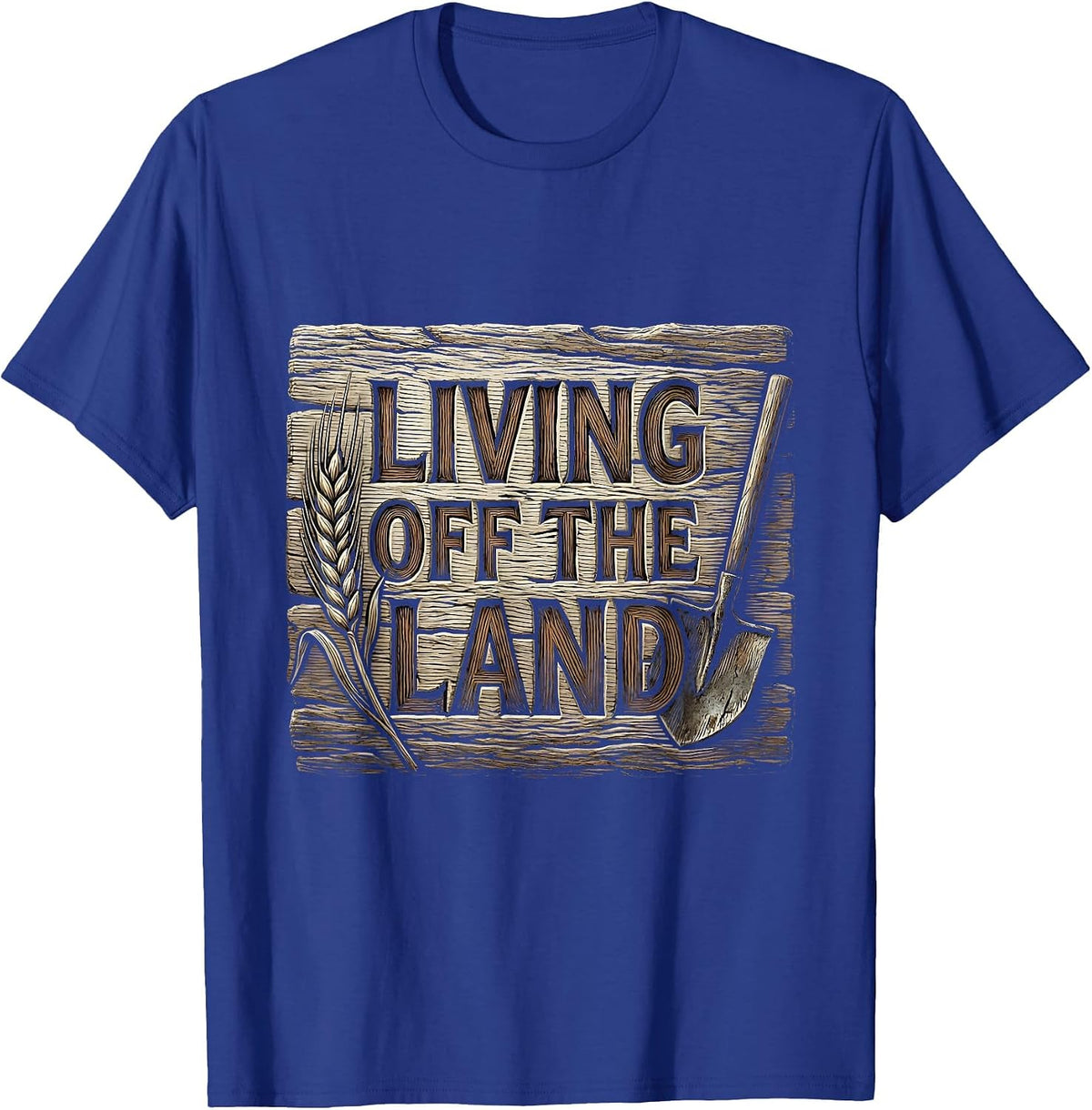 Living Off the Land Country Life Design T-Shirt - Royal Blue
