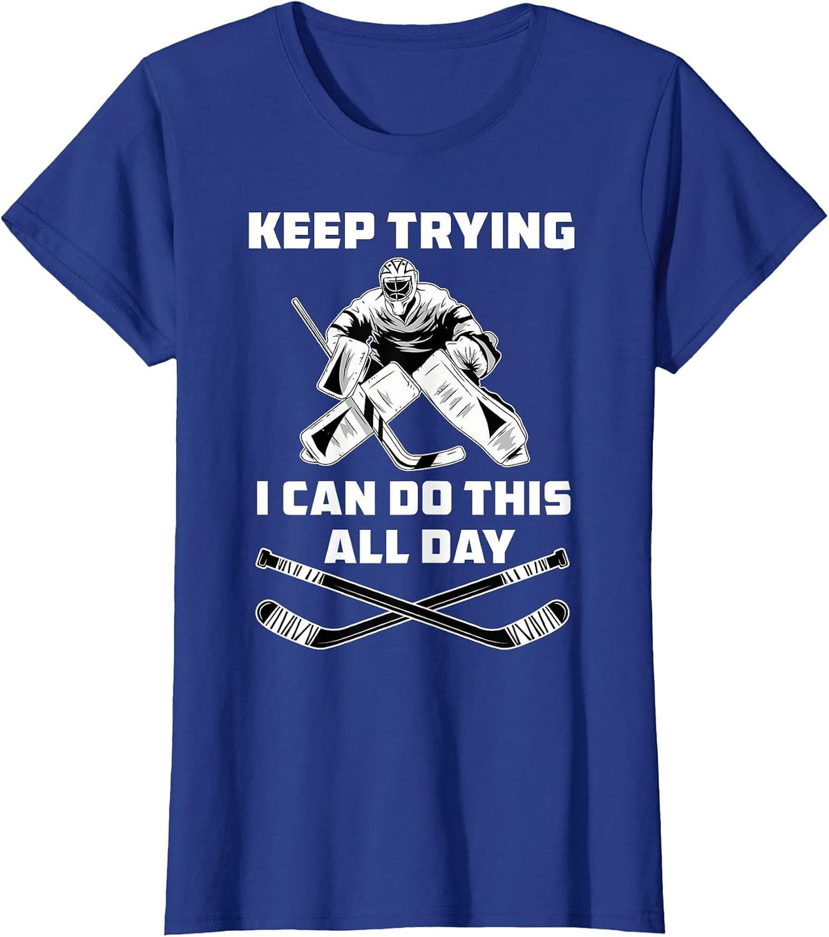 Funny Ice Hockey Goalie T-Shirt - Royal Blue