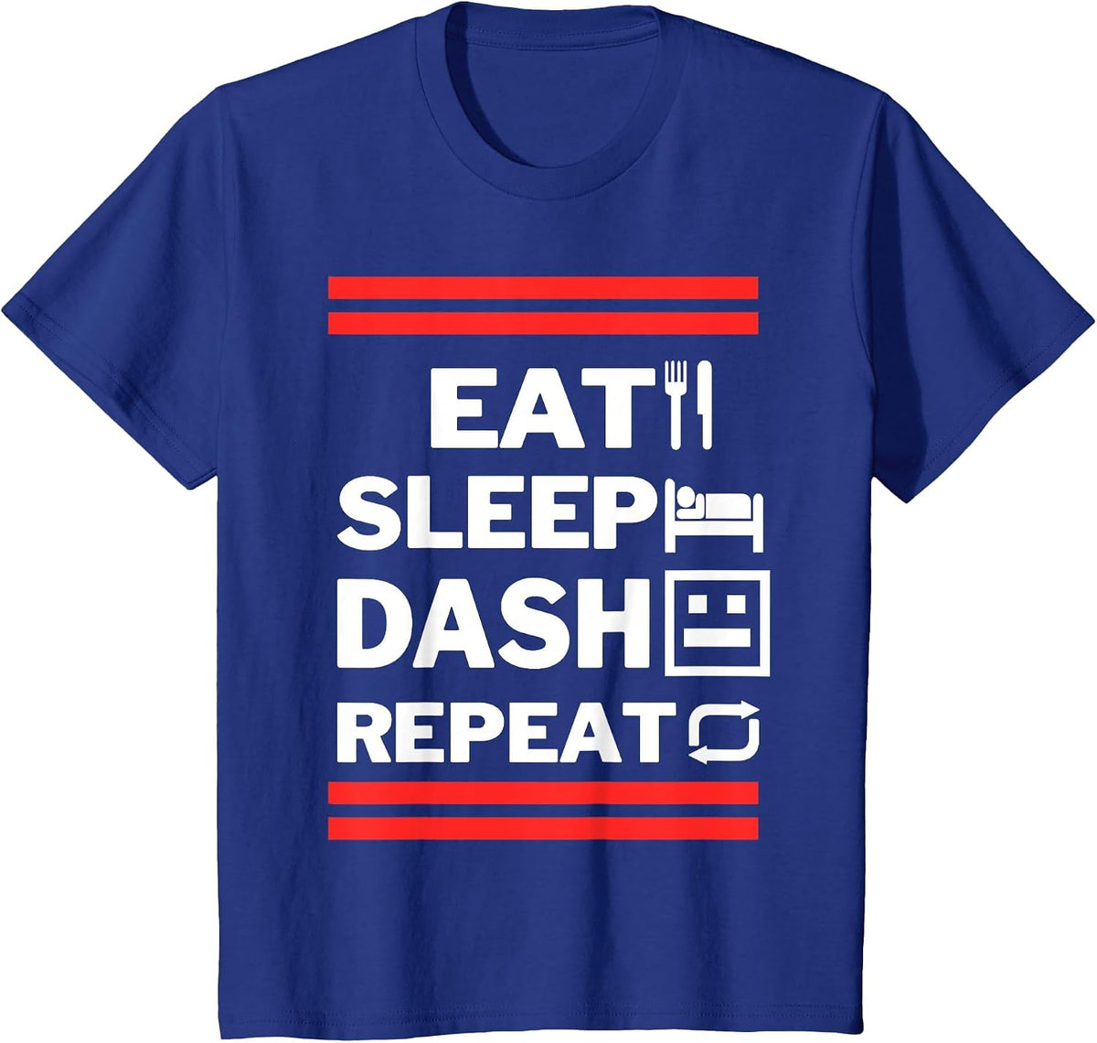 Eat Sleep Dash Repeat Video Game T-Shirt - Royal Blue