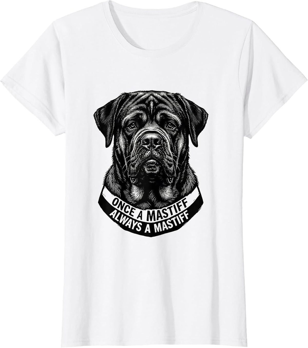 Women's Once A Mastiff Always A Mastiff Vintage School Mascot Team T-Shirt - White