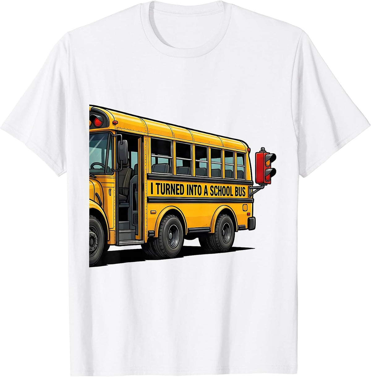 Men's I Turned Into A School Bus Funny School Bus Driver Halloween T-Shirt - White