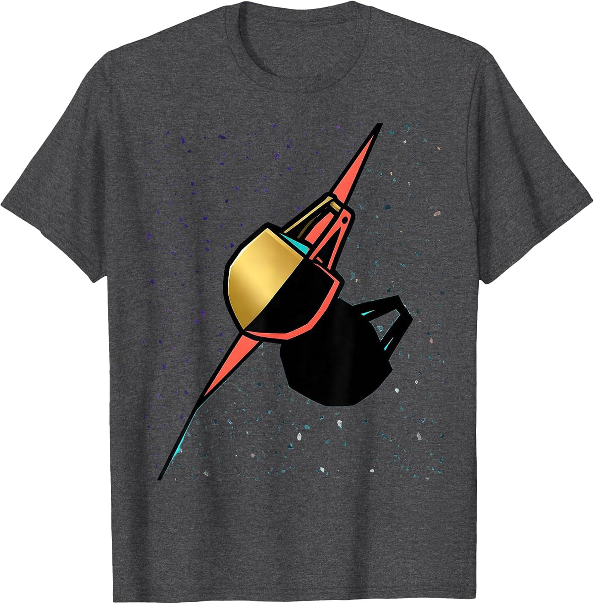 Men's Geometric Carnival Doubloon Memphis Postmodern Mardi Gras T-Shirt - Dark Heather Grey