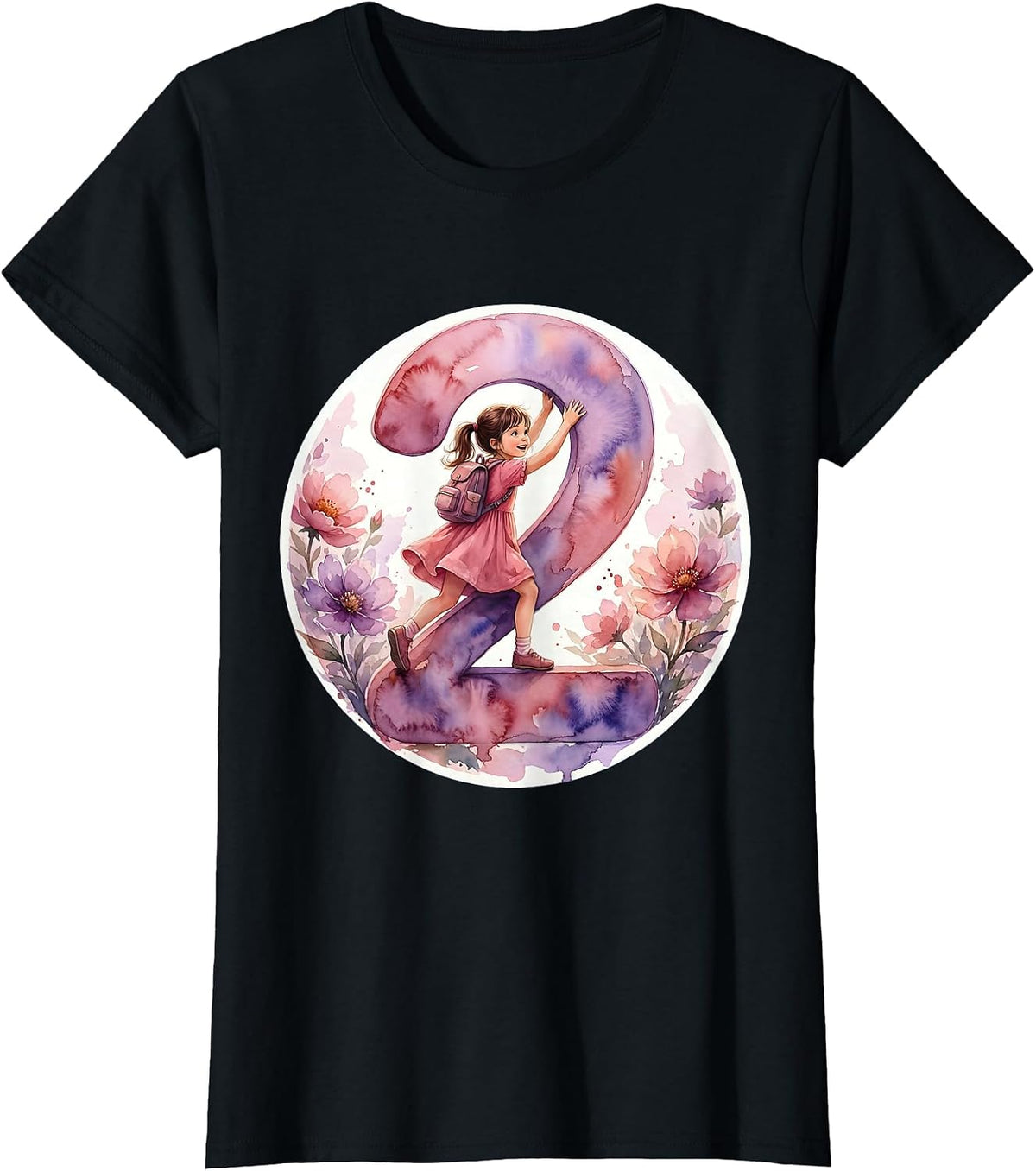 First Day of Second Grade Climbing Number Two T-Shirt - Black