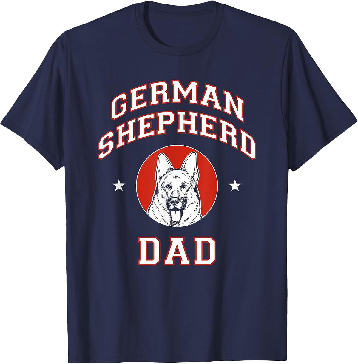 German Shepherd Dad Dog Father T-Shirt - Navy Blue