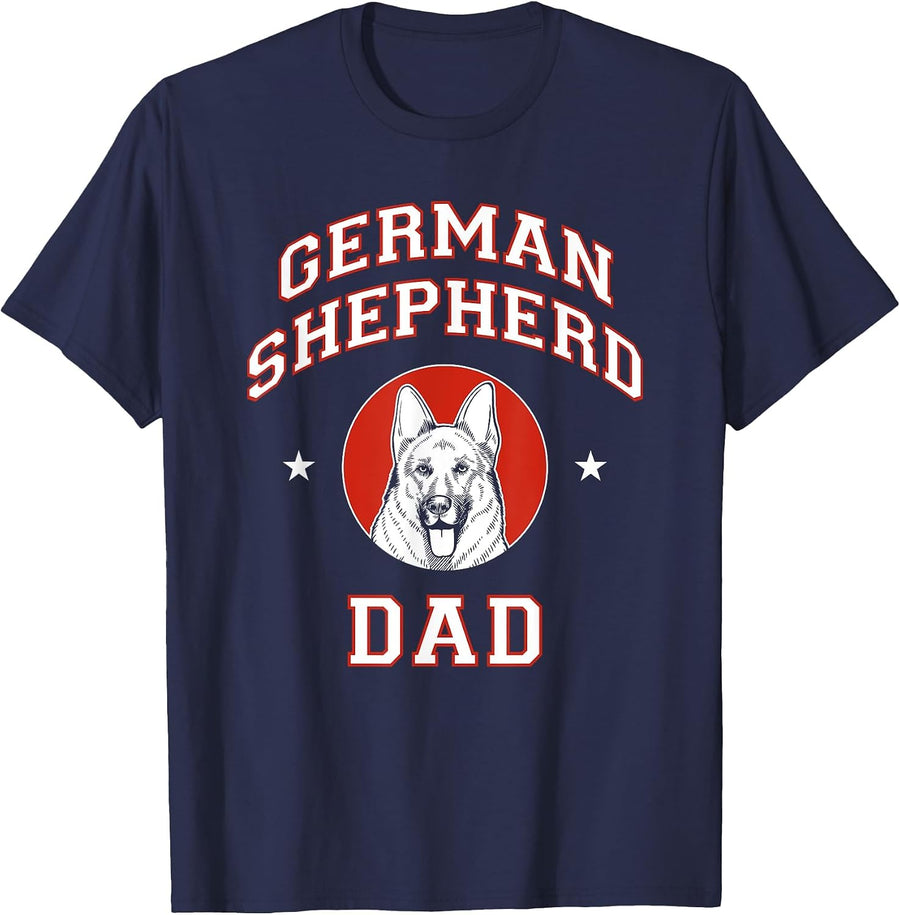 German Shepherd Dad Dog Father T-Shirt - Navy Blue