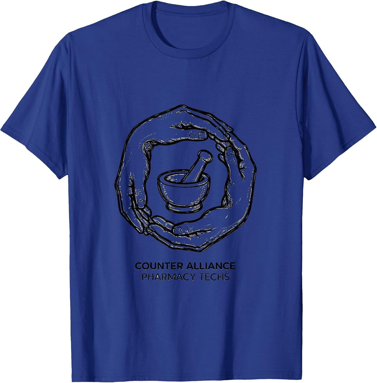 Men's Counter Alliance Pharmacy Techs Funny Pharmacy Technician T-Shirt - Royal Blue