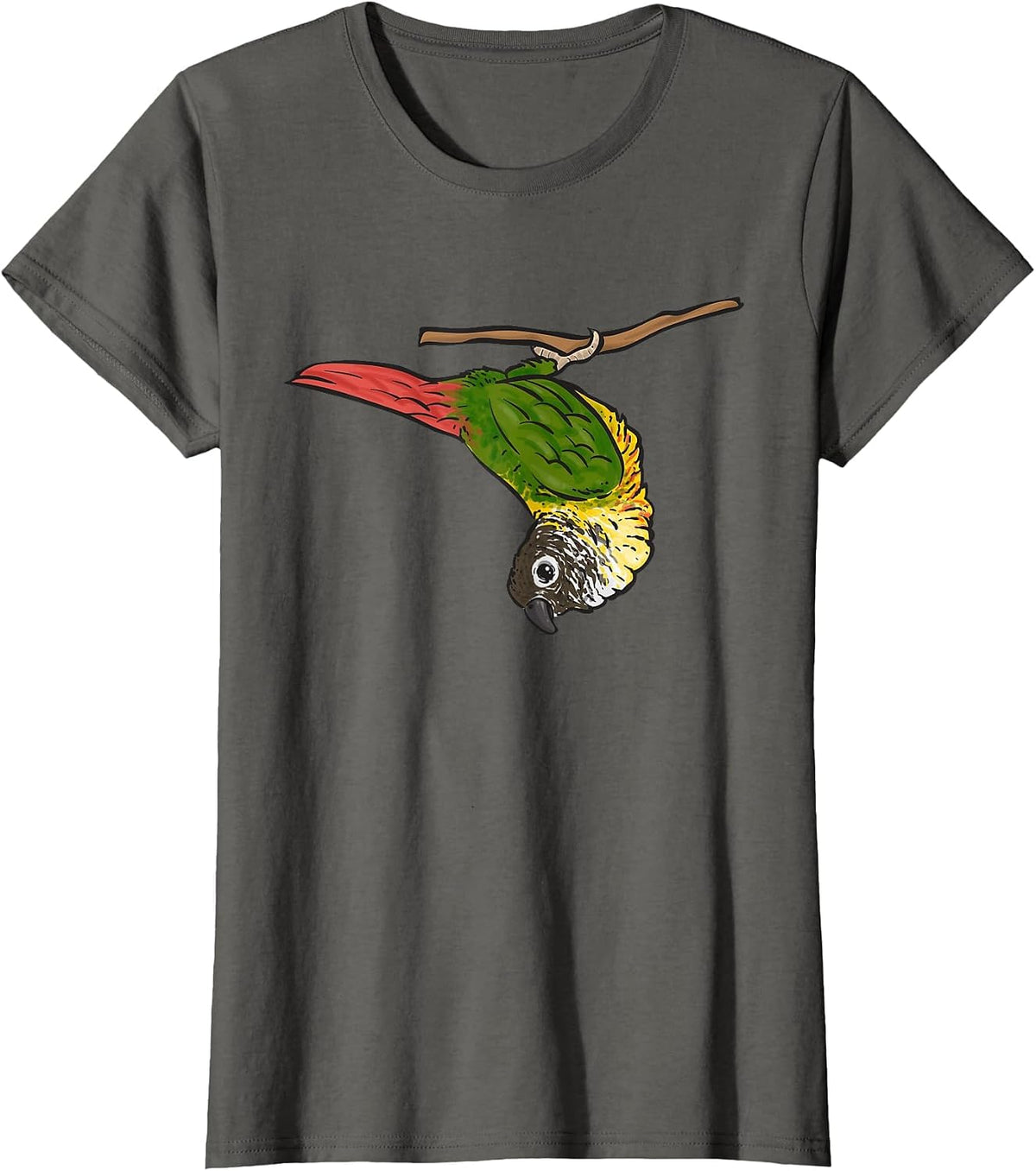Green Cheek Conure Parrot Bird Conure T-Shirt - Asphalt Grey