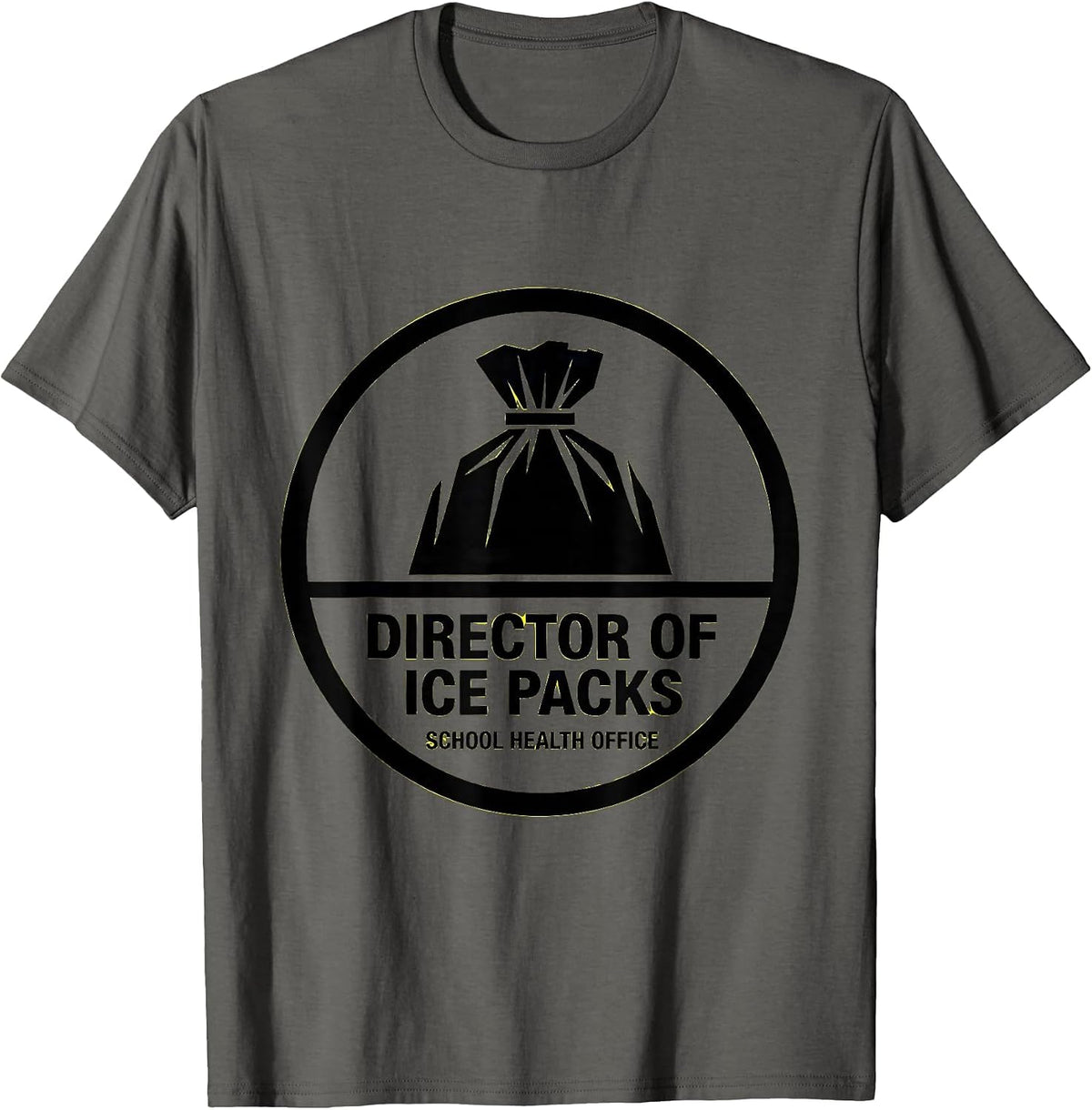Men's Director of Ice Packs, School Health Office School Nurse T-Shirt - Asphalt Grey