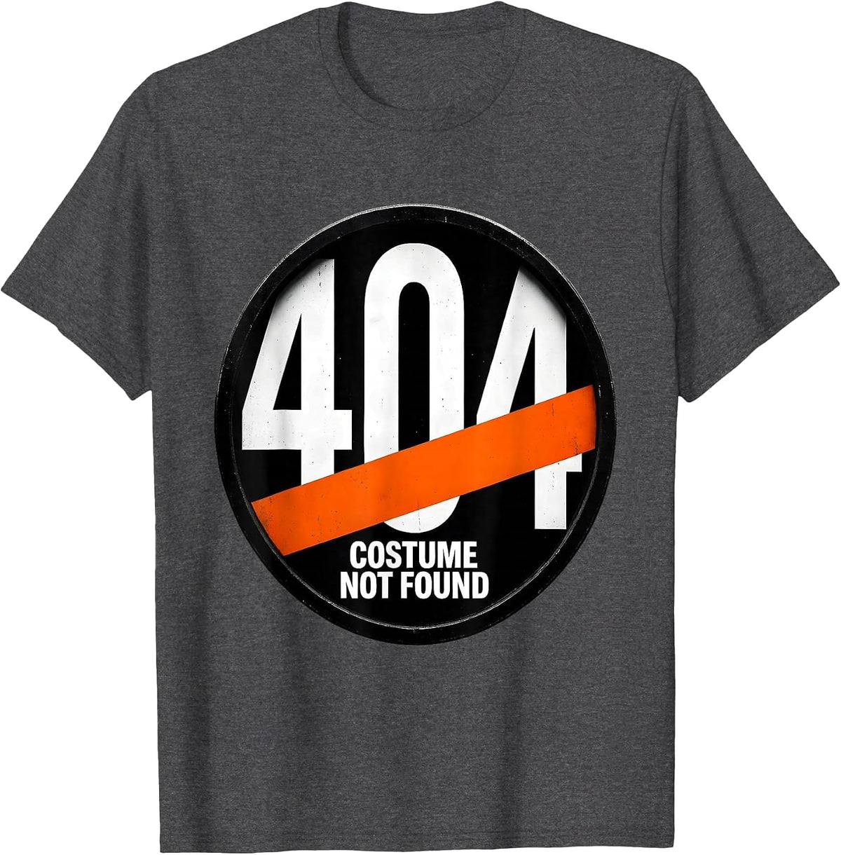 Men's 404 Error Costume Not Found Brutalist Geek Humor Halloween T-Shirt - Dark Heather Grey