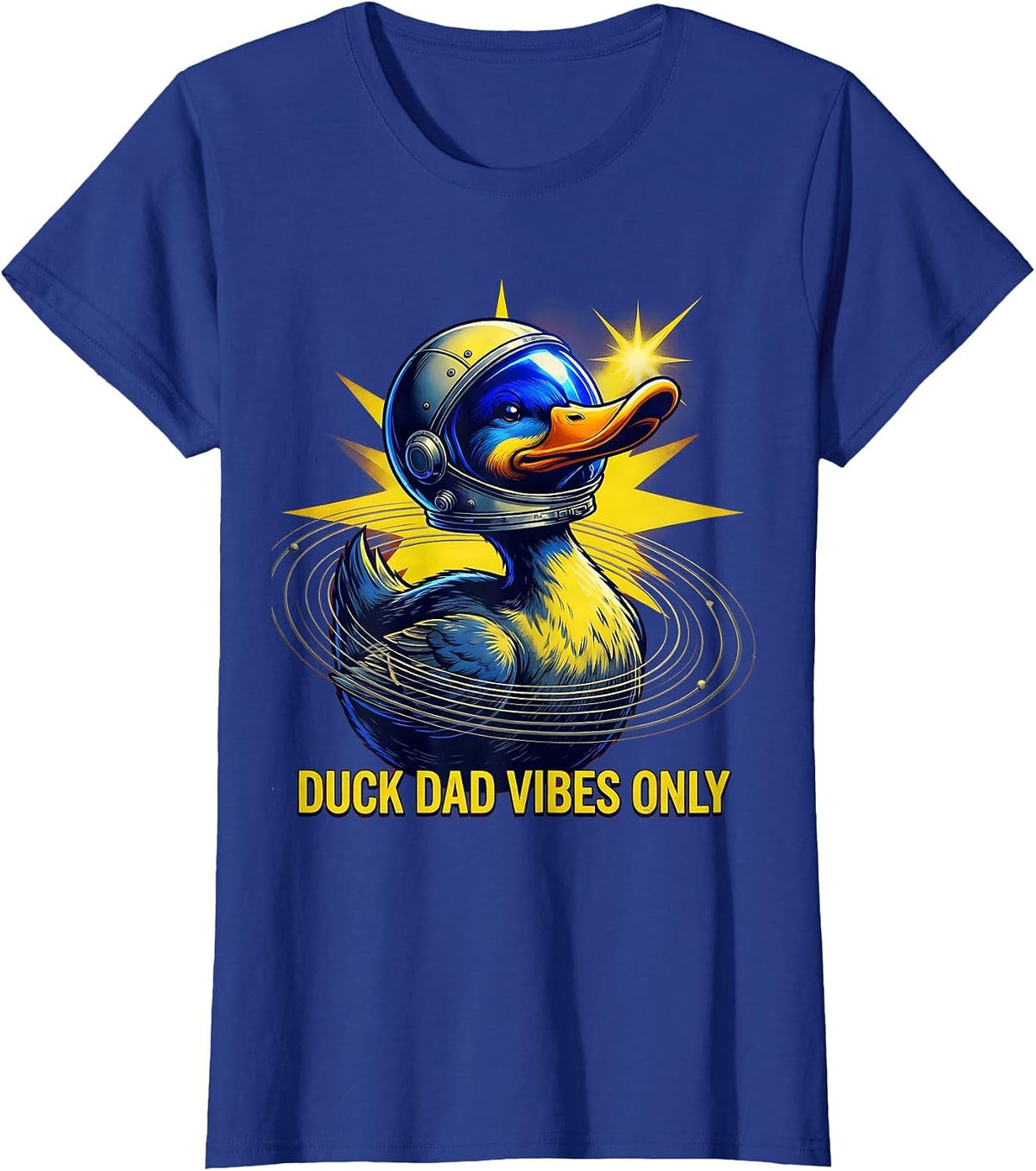 Women's Duck Dad Vibes Only Funny Duck Lover Design T-Shirt - Royal Blue