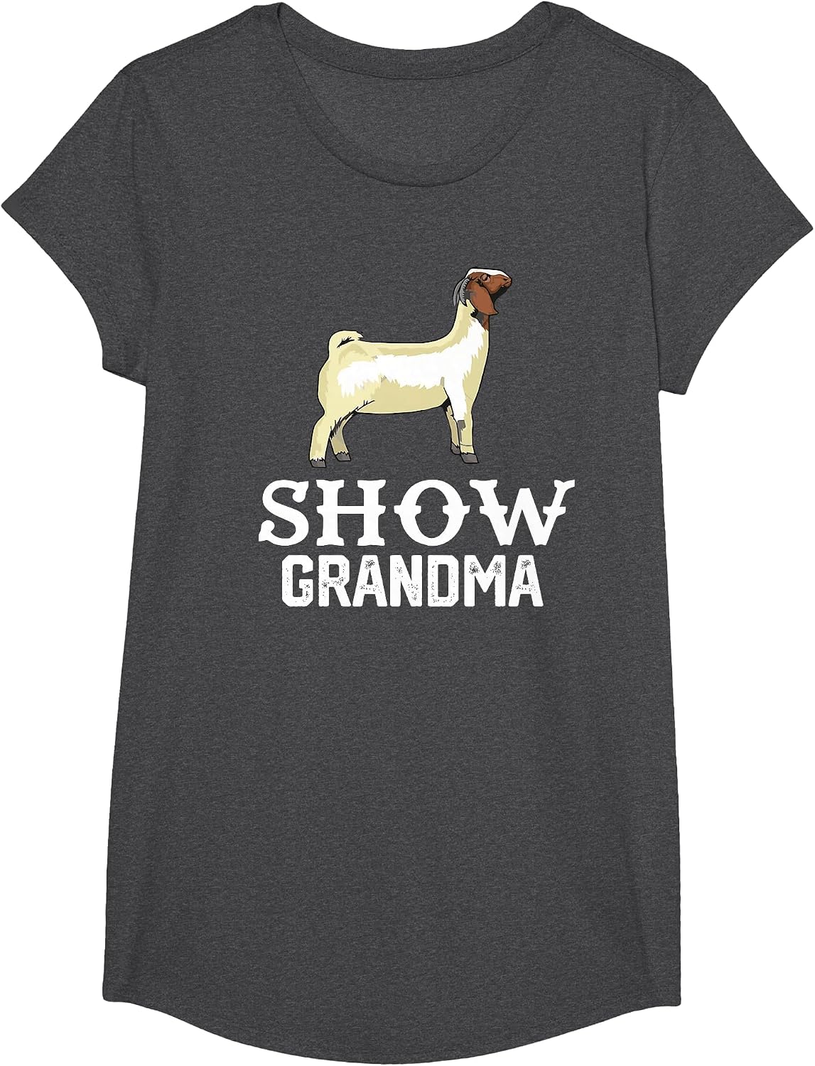 Show Boer Goat Grandma T-Shirt - Girls Dark Heather Grey