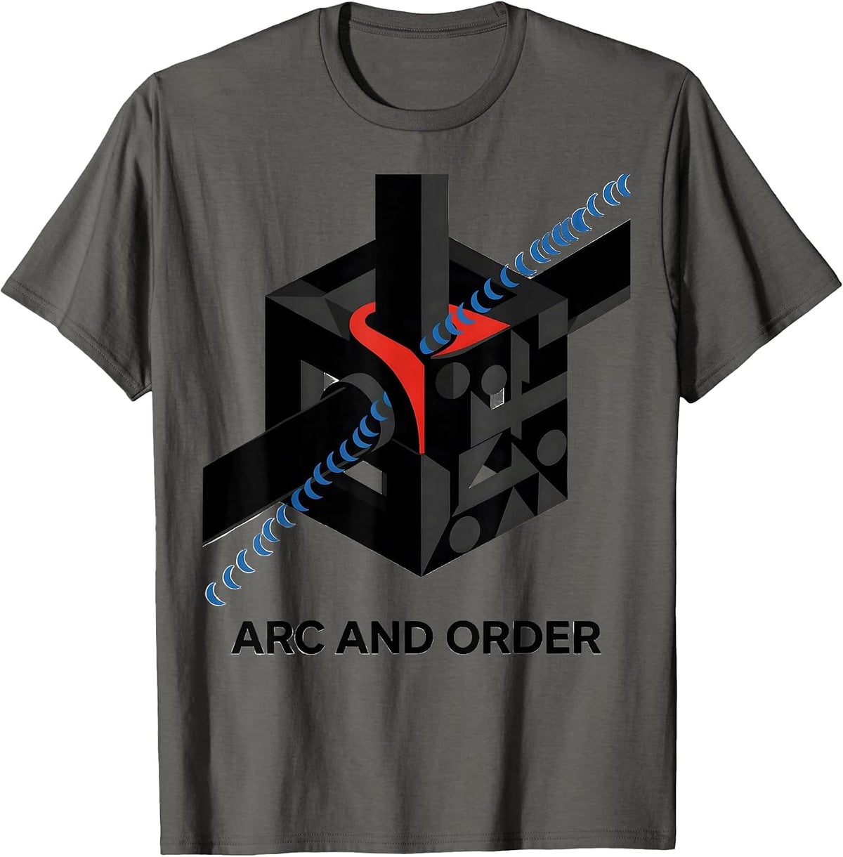 Men's Arc And Order Bauhaus Modernist Welder Trade Pride Humor T-Shirt - Asphalt Grey