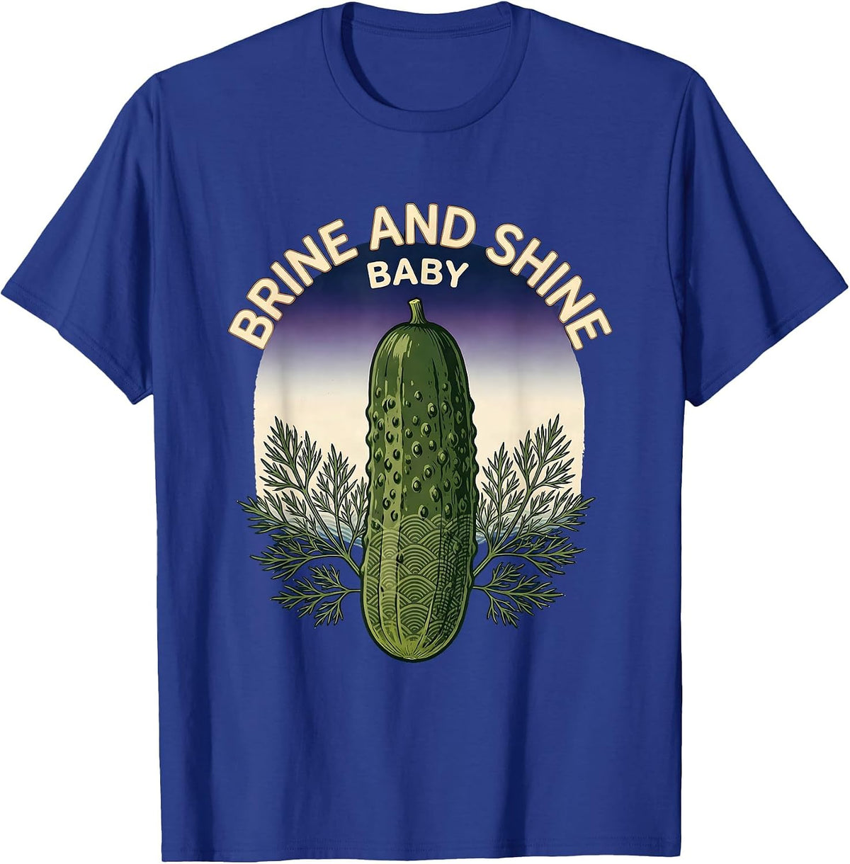 Brine and Shine Baby Pickle Lover Design T-Shirt - Royal Blue