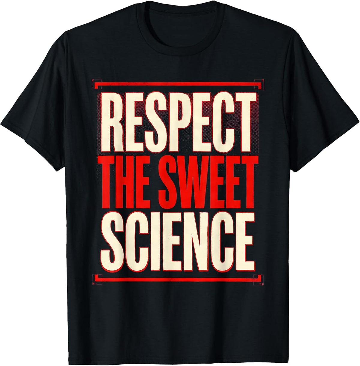 Men's Respect The Sweet Science Boxing Design T-Shirt - Black