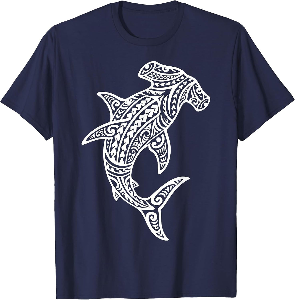 Hammerhead Shark Illustration Ocean T-Shirt - Navy Blue