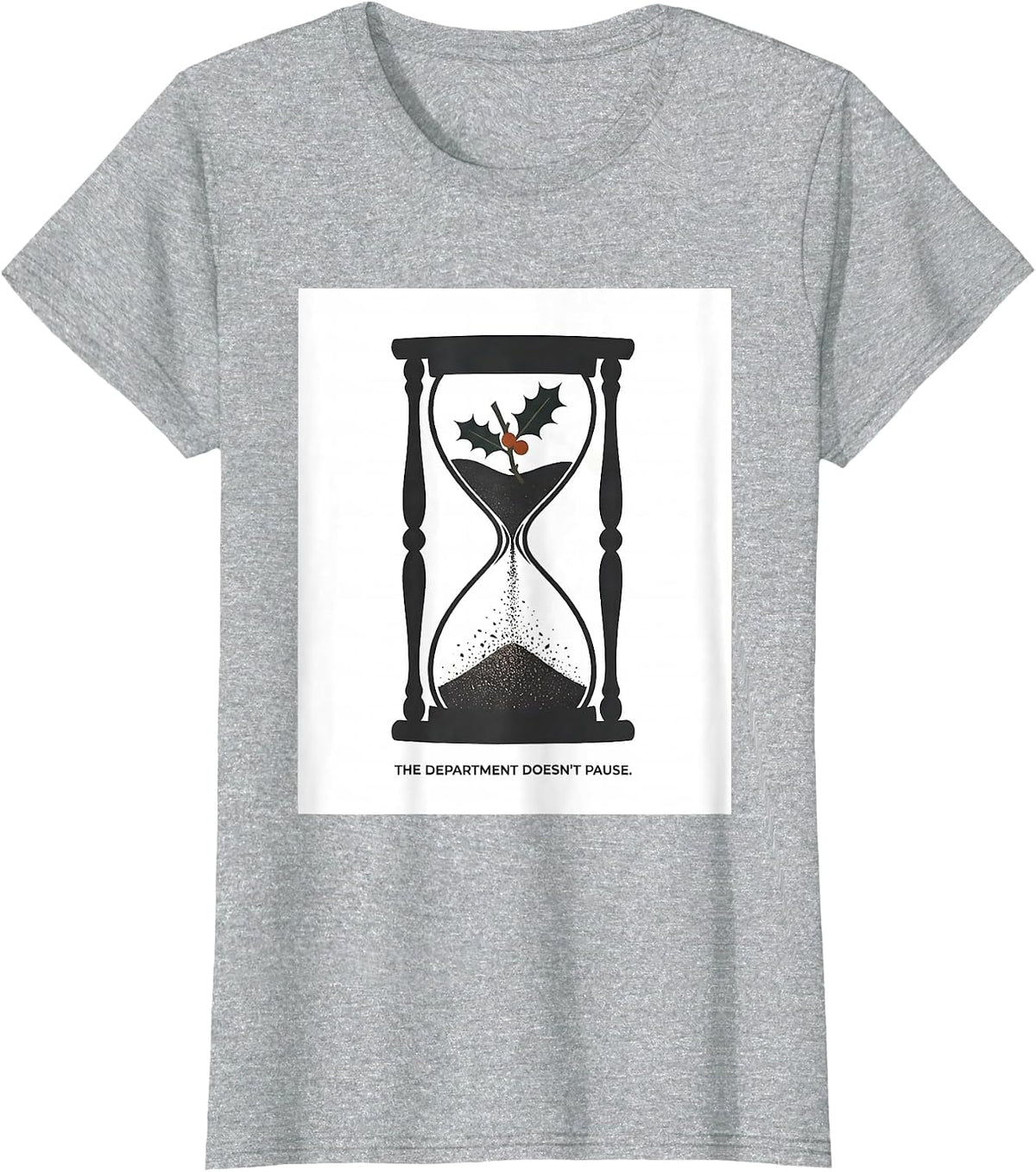 Women's The Department Doesn't Pause Radiology Tech Christmas T-Shirt - Heather Grey