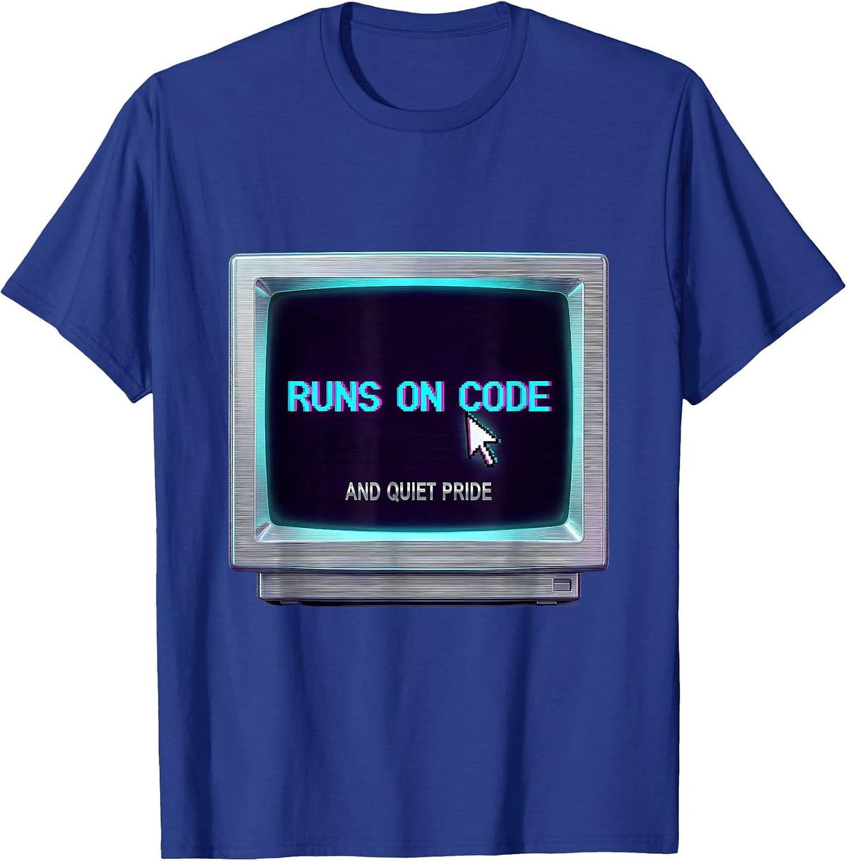 Runs On Code And Quiet Pride Sarcastic Tech Engineer Humor T-Shirt - Royal Blue