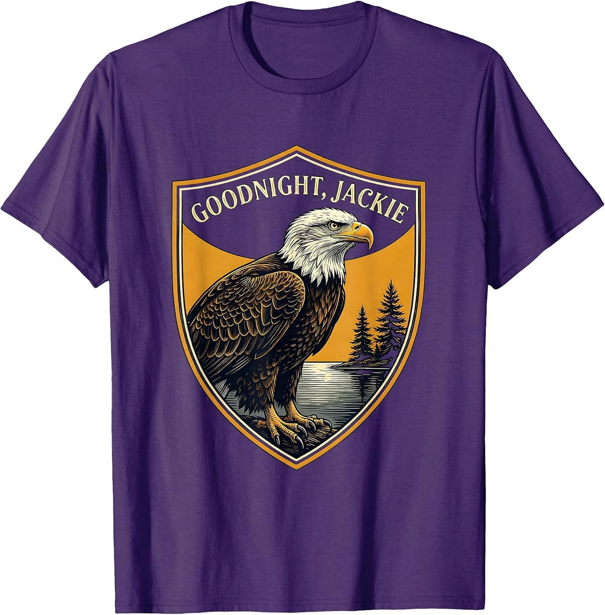 Goodnight, Jackie Eagle Memorial Tribute Bald Eagle Keepsake T-Shirt - Purple