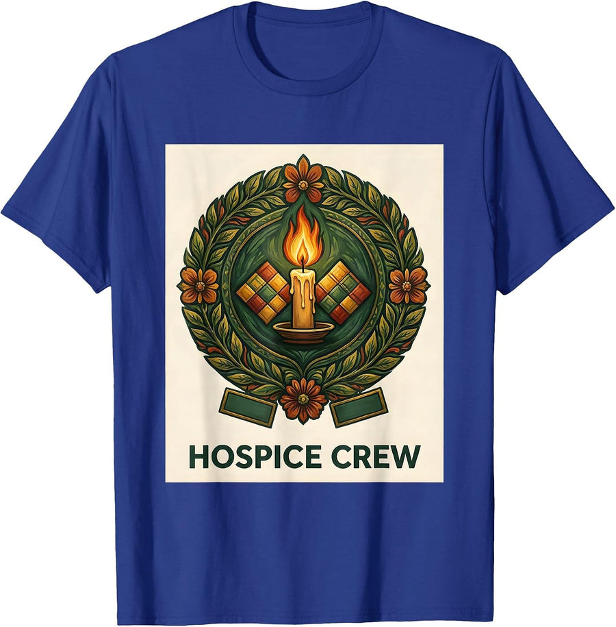 Hospice Crew Folk Art Registered Nurse RN Occupational Pride T-Shirt - Royal Blue