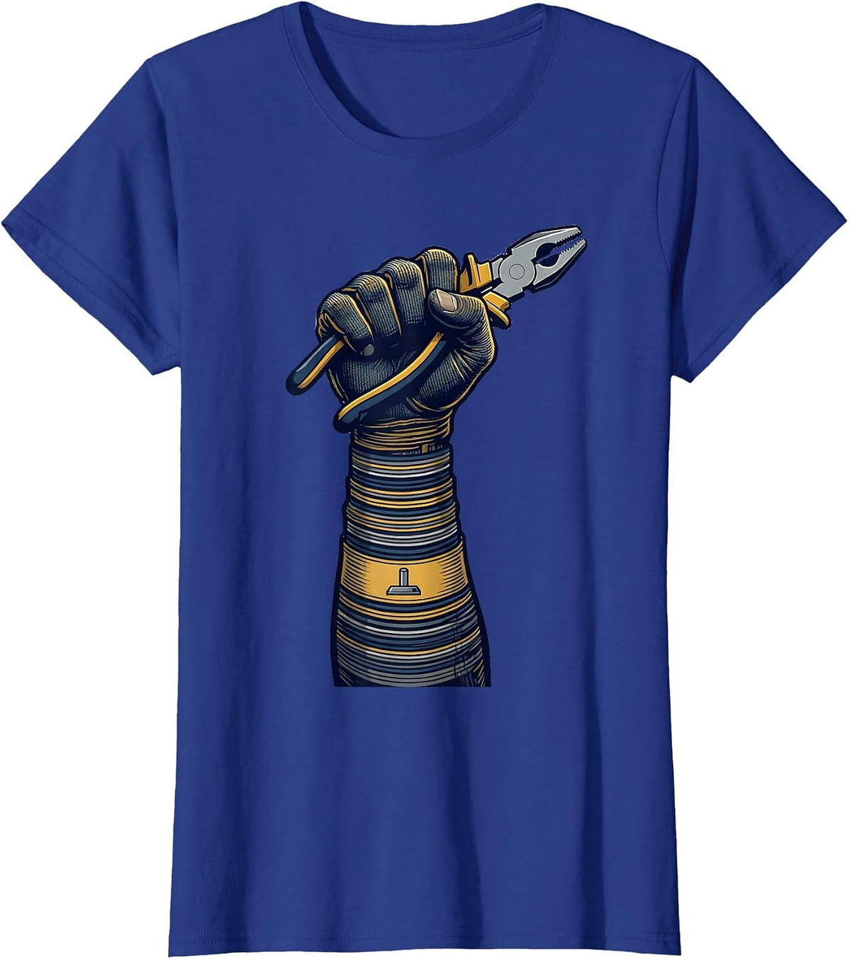 Women's Electrician Fist Wire Code Humor Gift T-Shirt - Royal Blue