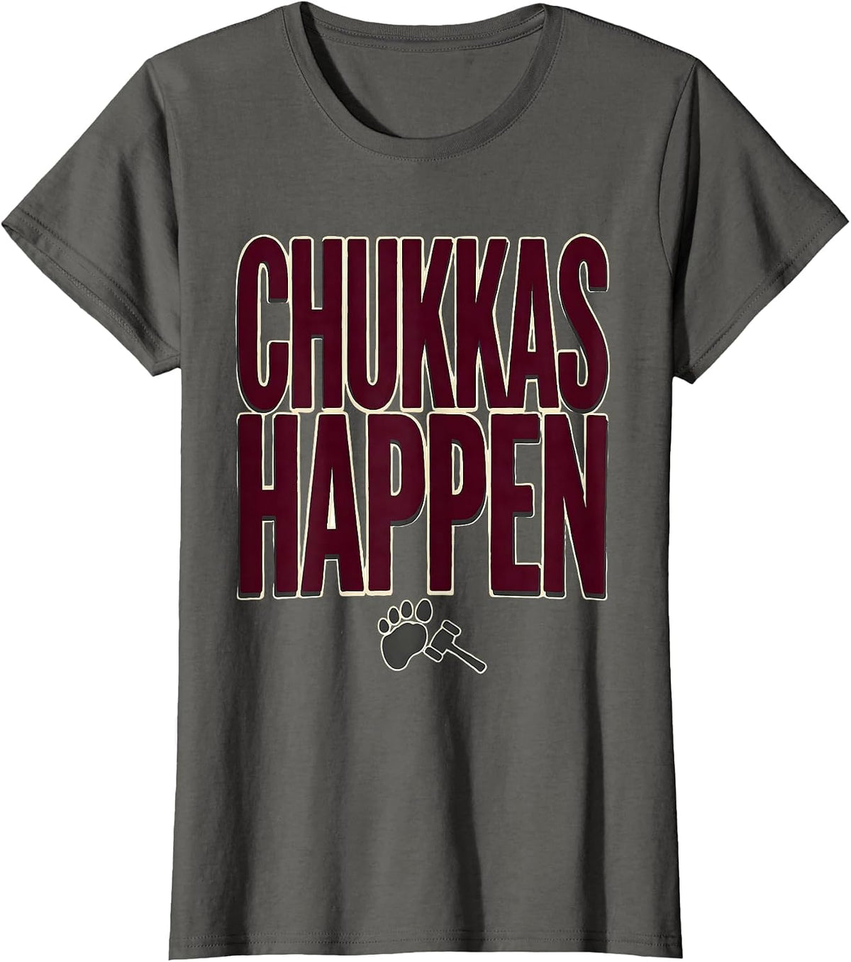Women's Chukkas Happen Funny Polo Sport Equestrian Water Polo Fan T-Shirt - Asphalt Grey