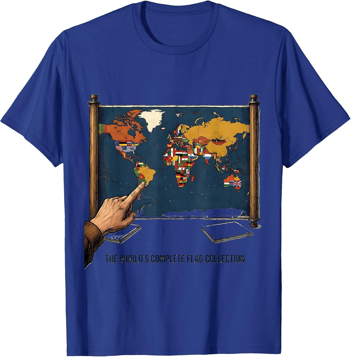Men's The World's Complete Flag Collection International Geography T-Shirt - Royal Blue