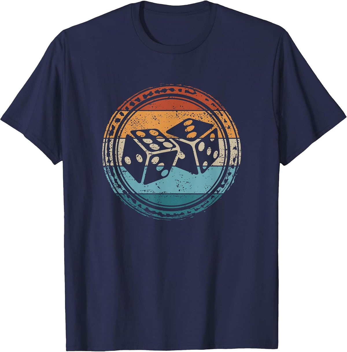 Retro Dice Game Vintage Dice T-Shirt - Navy Blue