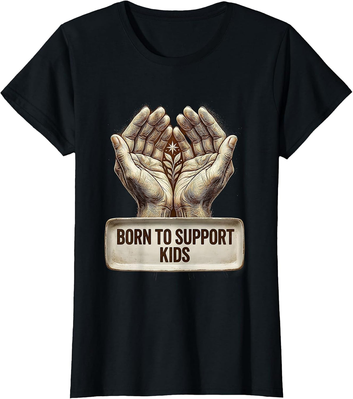 Women's Born to Support Kids Paraprofessional Design T-Shirt - Black