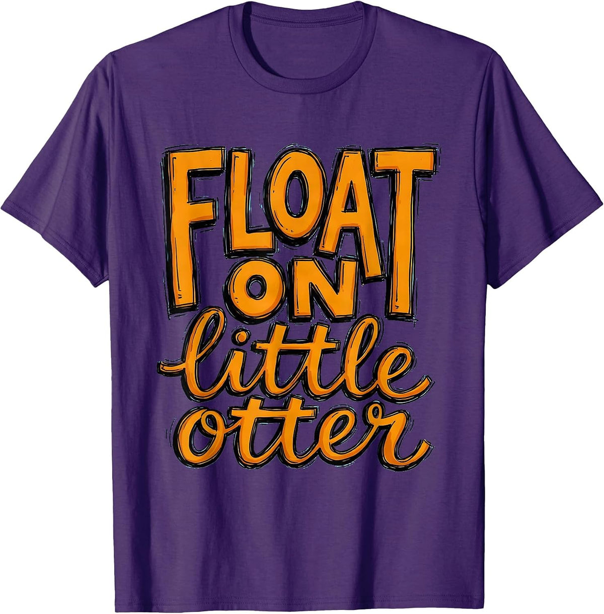 Float On Little Otter Sea Otter Design T-Shirt - Purple