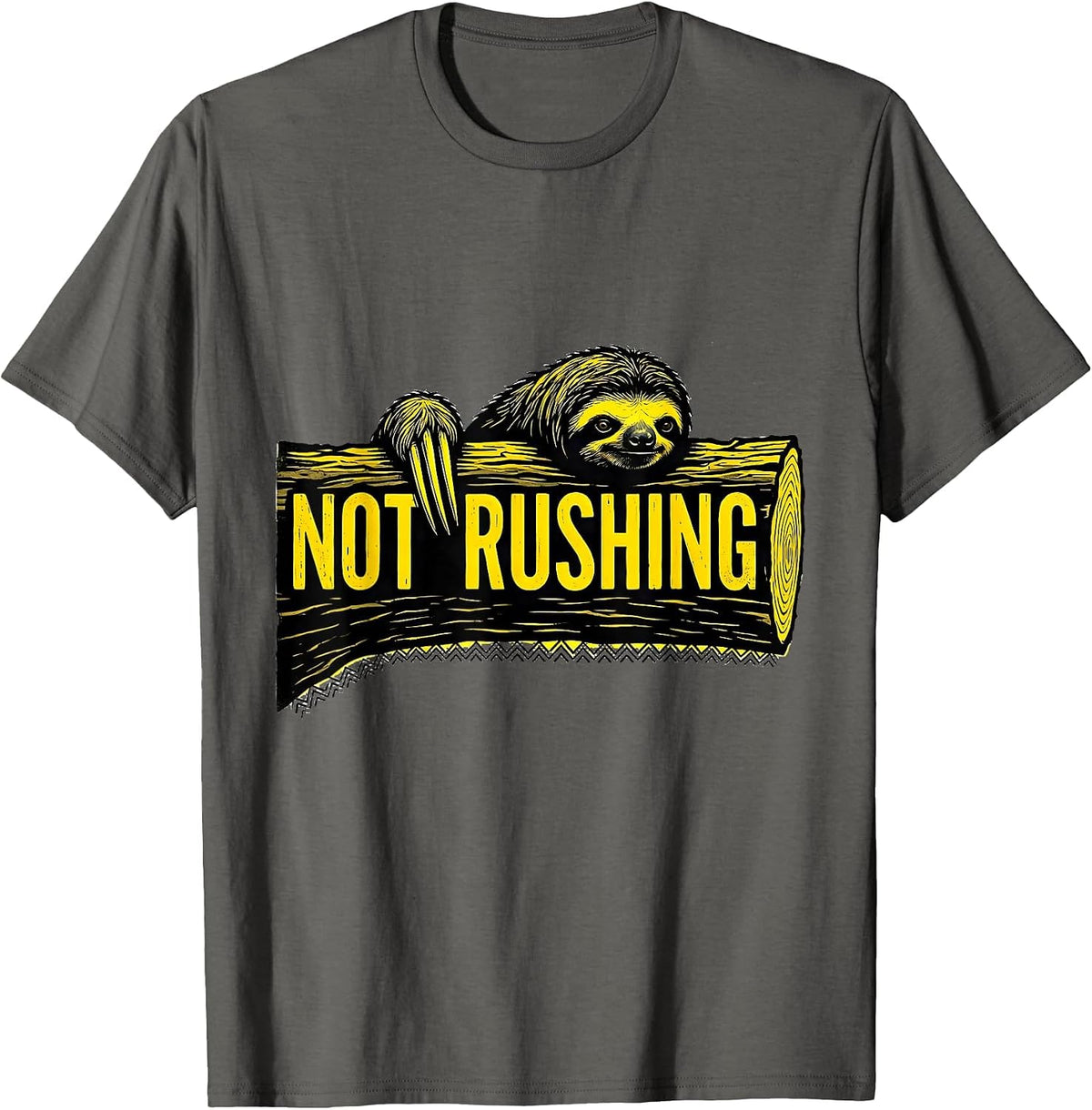 Men's Not Rushing Funny Sloth Lazy Humor Gift T-Shirt - Asphalt Grey