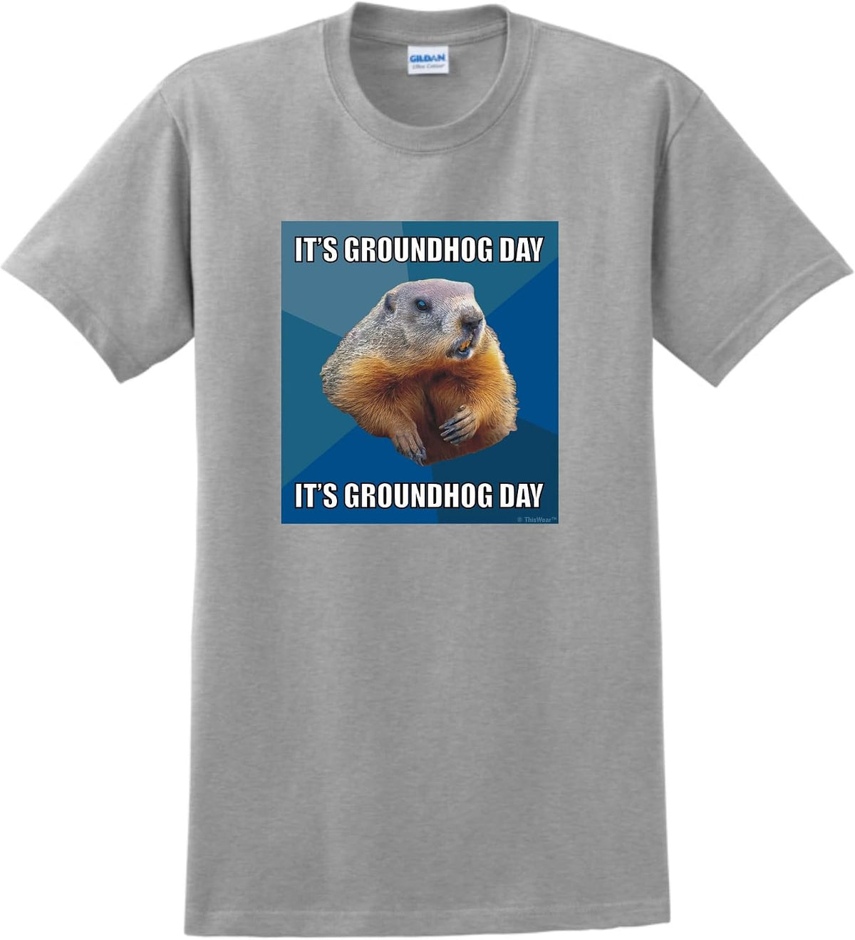 ThisWear It's Groundhog Day Repeat Unisex Short Sleeve T-Shirt - Sport Grey