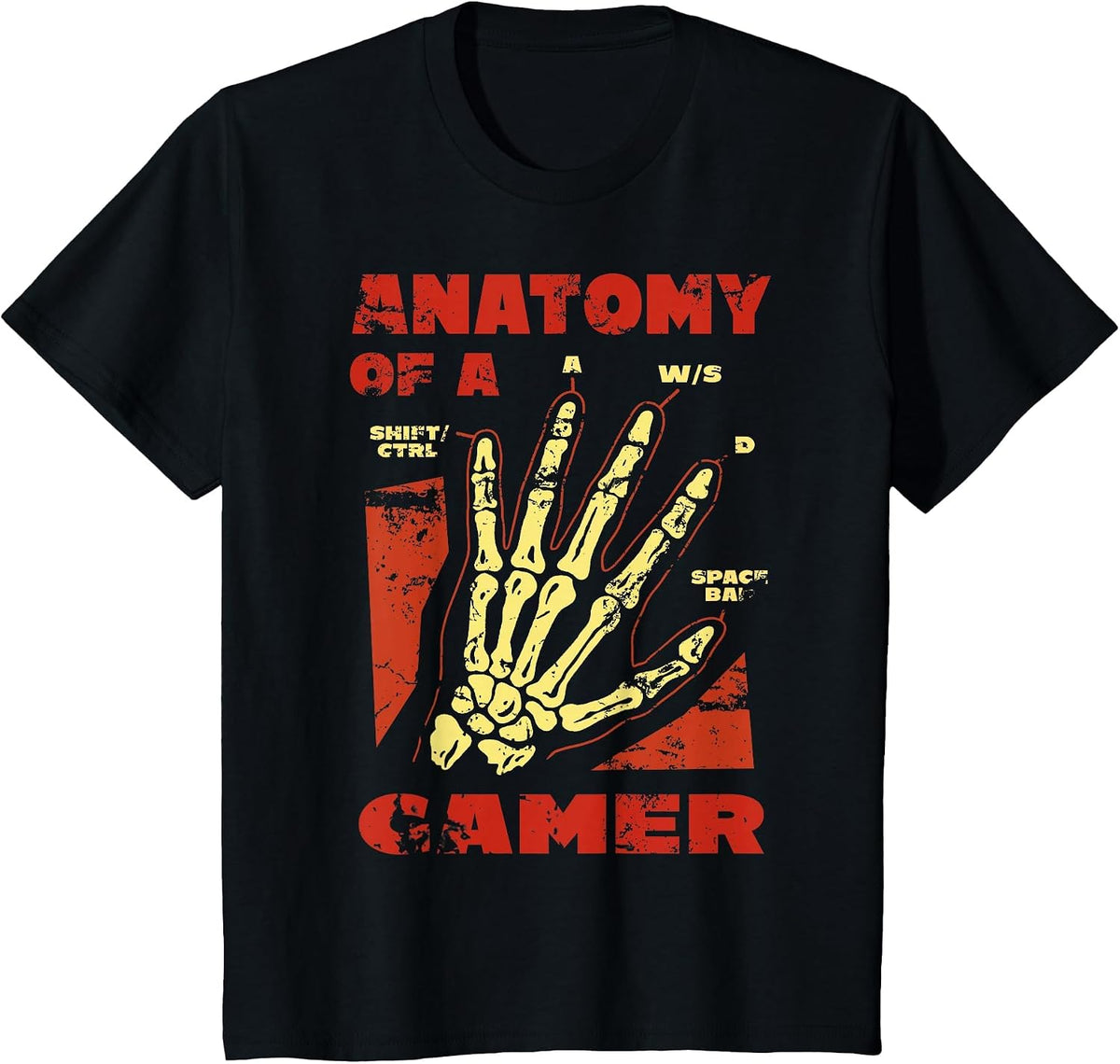 Anatomy of a Gamer Video Game Player Gamer T-Shirt - Black
