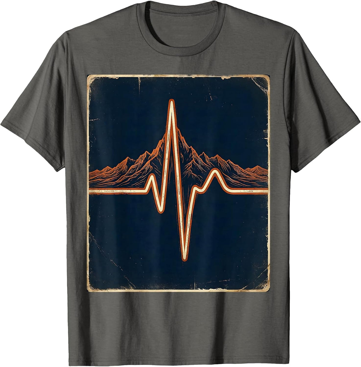 ECG Heartbeat Mountain Range Medical Assistant T-Shirt - Asphalt Grey