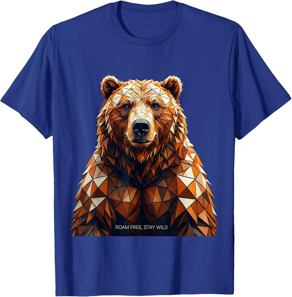 Bears Roam Free Stay Wild Nature Design T-Shirt - Royal Blue