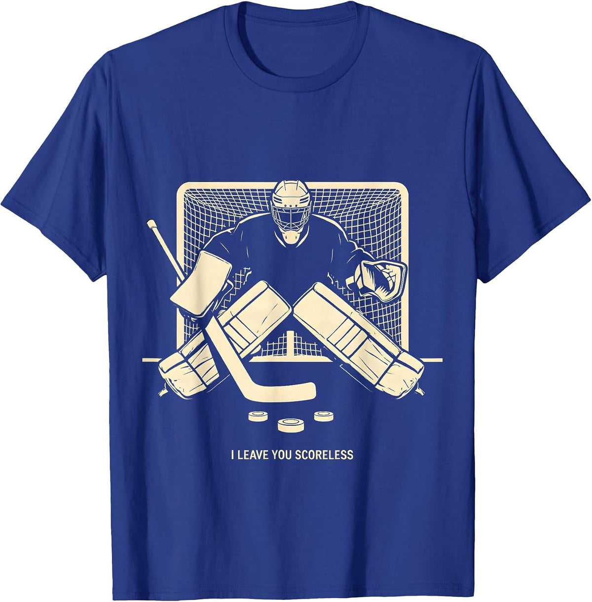 I Leave You Scoreless Funny Hockey Goalie Youth Player Gift T-Shirt - Royal Blue