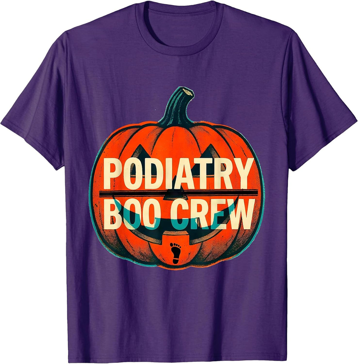 Podiatry Boo Crew Risograph Halloween Matching Occupational T-Shirt - Purple