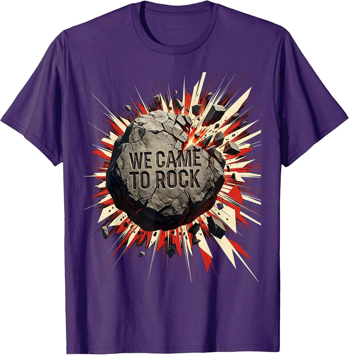 Men's We Came To Rock Bold Music Graphic Design T-Shirt - Purple